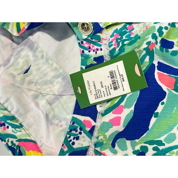 Lilly Pulitzer Size 0 Beckon Blue Wake Up Call Shorts NWT - Picture 7 of 7